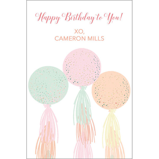 Tasseled Balloons Gift Stickers